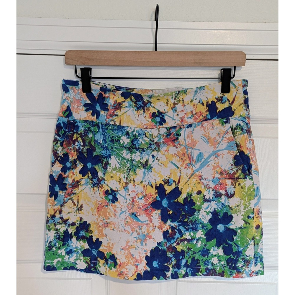Attyre New York Floral Skort Womens 4 Multi-Color Stretch Golf Tennis Mini Skirt